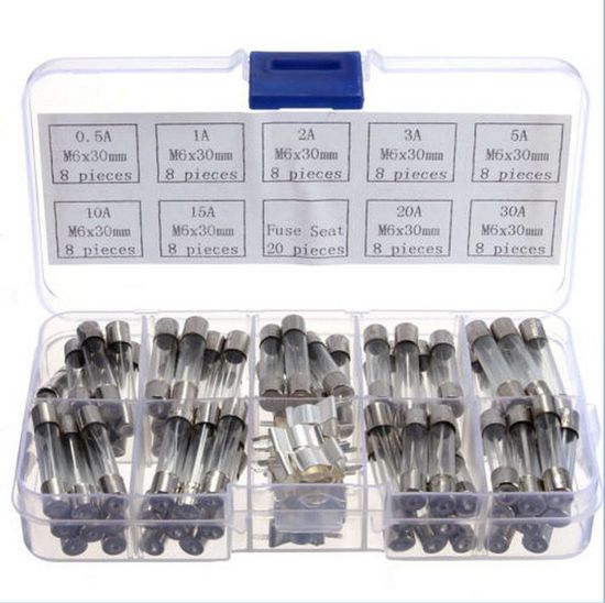 Набор стеклянных предохранителей 72 шт 0.5-30А
