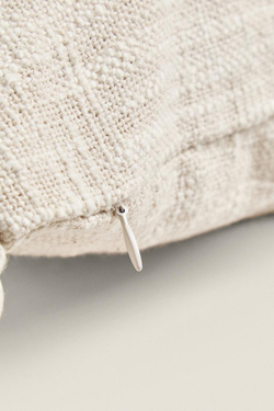 ZARA HOME ЧЕХОЛ ДЛЯ ДЕКОРАТИВНОЙ ПОДУШКИ С ВЫШИВКОЙ И КИСТОЧКАМИ ПО КРАЯМ, РОЗОВЫЙ