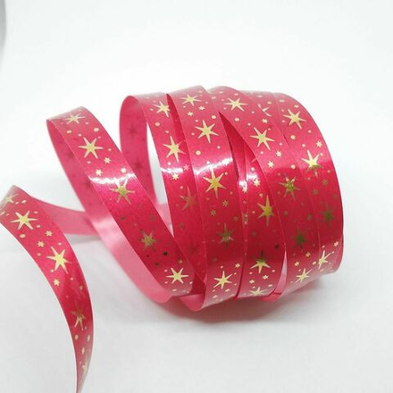Лента для цветов и подарков , шир.10 мм. мет., звезды/сердечки
