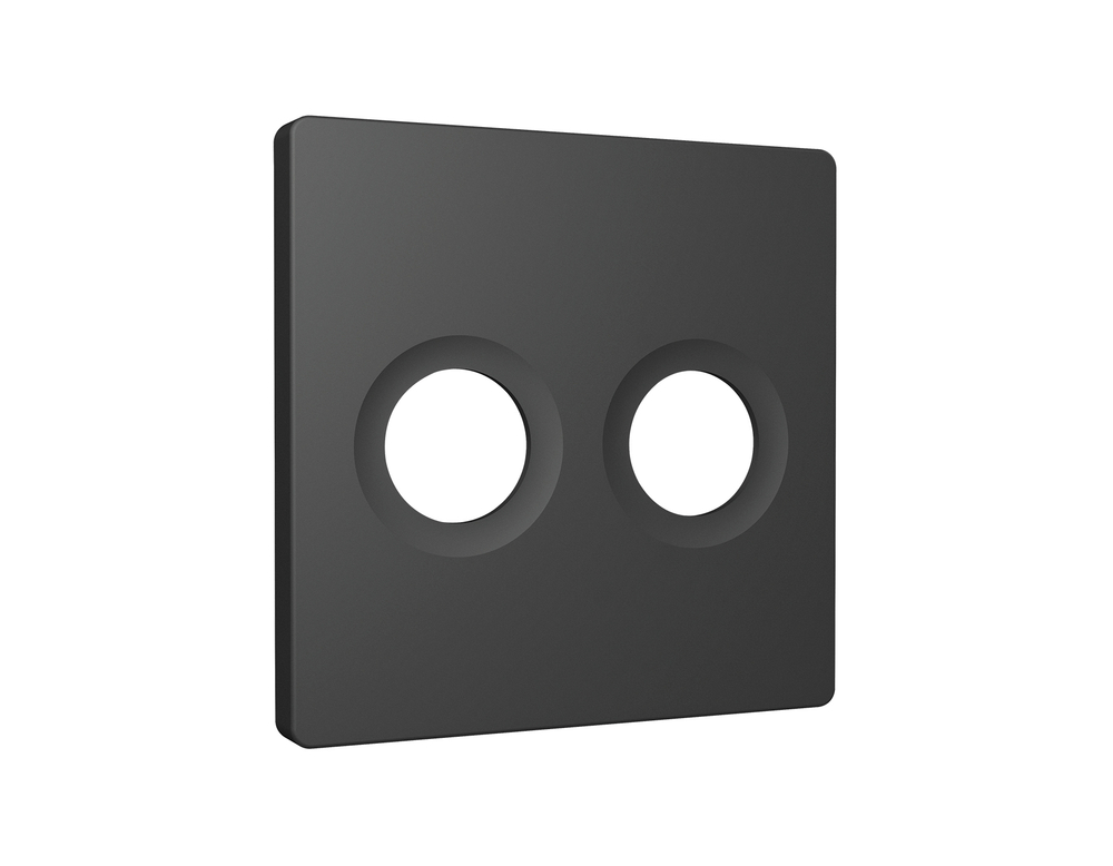 AP9133 Лицевая панель ALFA (Графит мягкое касание) для TV двойной розетки QUANT
