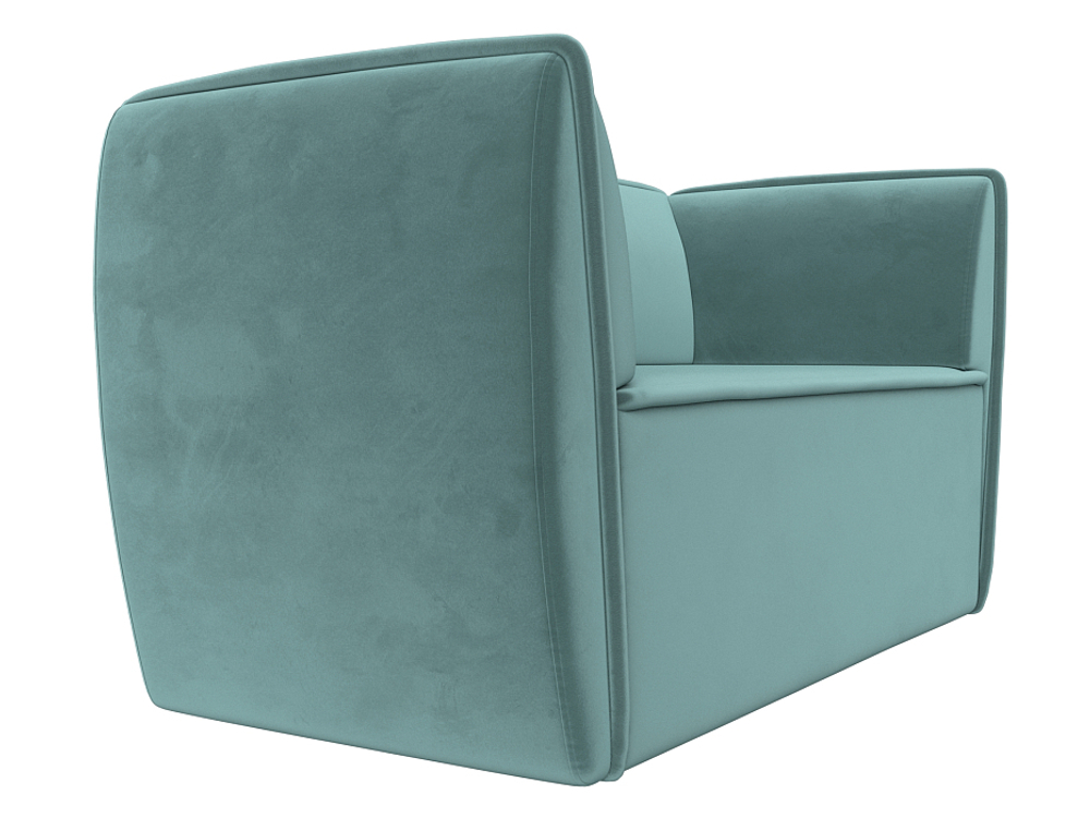 Диван кухонный прямой Бергамо 2-х местный, Бирюзовый, Велюр, 112031