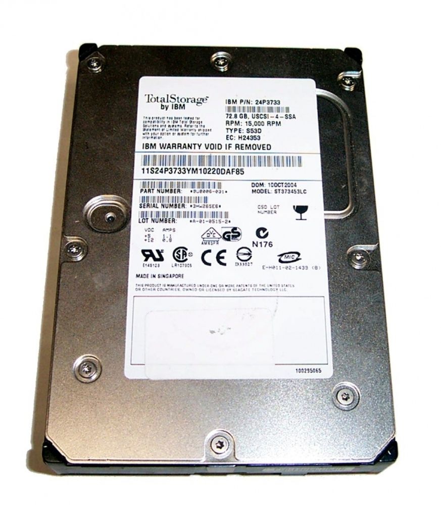 Жесткий диск IBM 73Gb Ultra320 Hot-Swap 15K TotalStorage S53D073