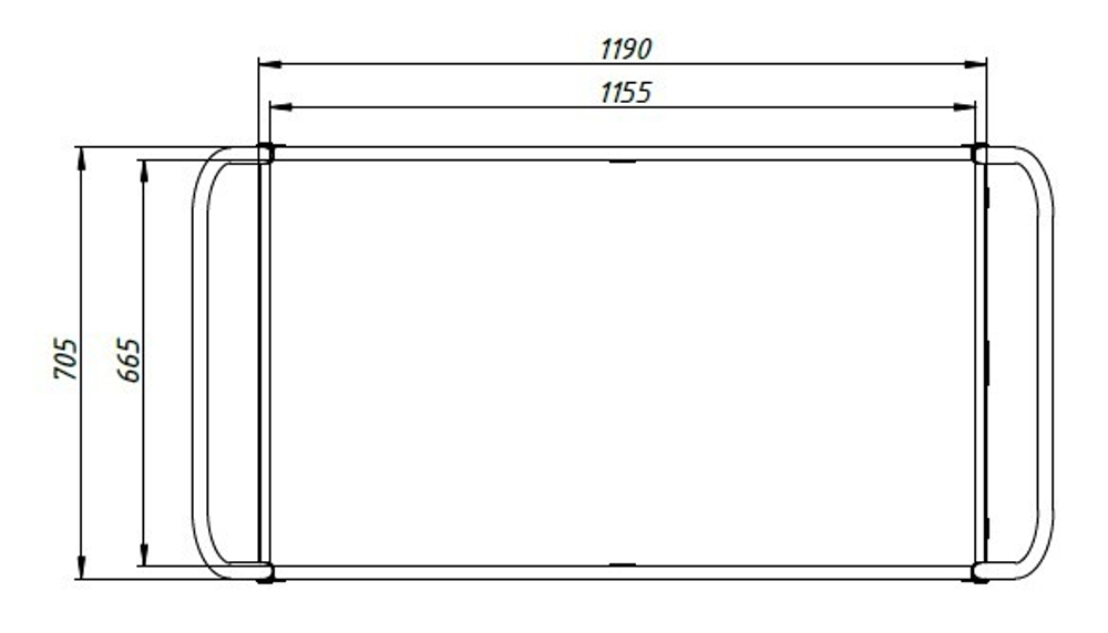 Тележка платформенная Rusklad ТС-5 700 х 1200 мм, съемные сетчатые борта (К-200 мм)