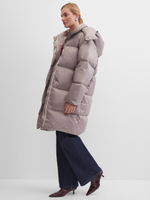 MIDI пуховик с объемным капюшоном, Beige Pink🐨🐨🐨