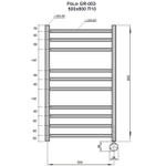 Полотенцесушитель GROIS Polo GR-003 500х800 П10 (3+3+4) RAL9003 белый матовый