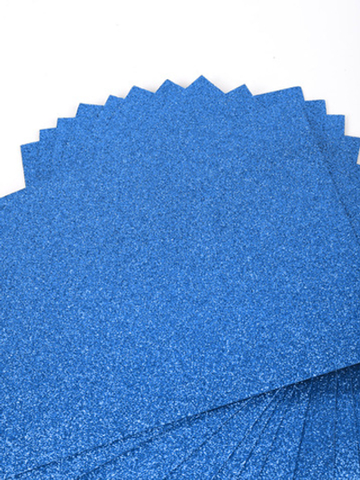 Фоамиран глиттерный, р. 20х30 см, 2 мм, синий