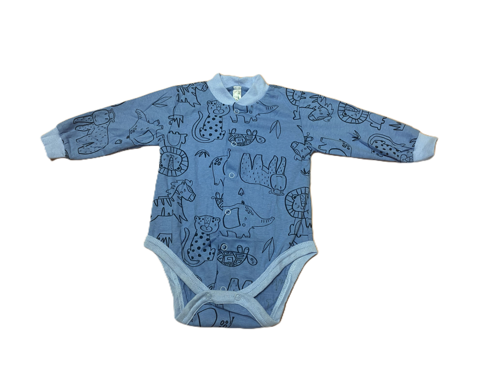 Боди с длинным рукавом на кнопках из кулирки (100% хлопок) на рост 74 см