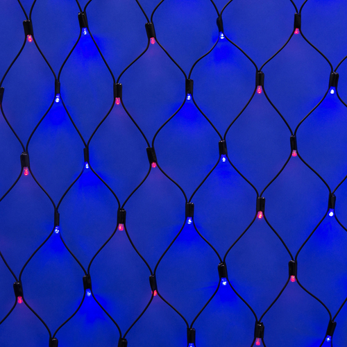 ULD-N2015-288/SBK RED-BLUE IP67 Сетка светодиодная, статическое свечение, 2*1,5м. Соединяемая. 288 светодиодов. Красно-синий свет. Провод черный. TM U