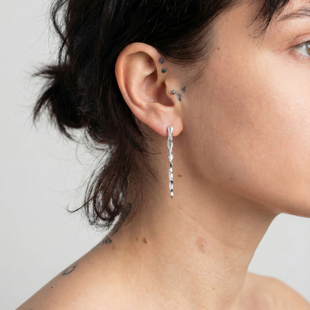 Серьги-сосульки "Серебряная свеча"