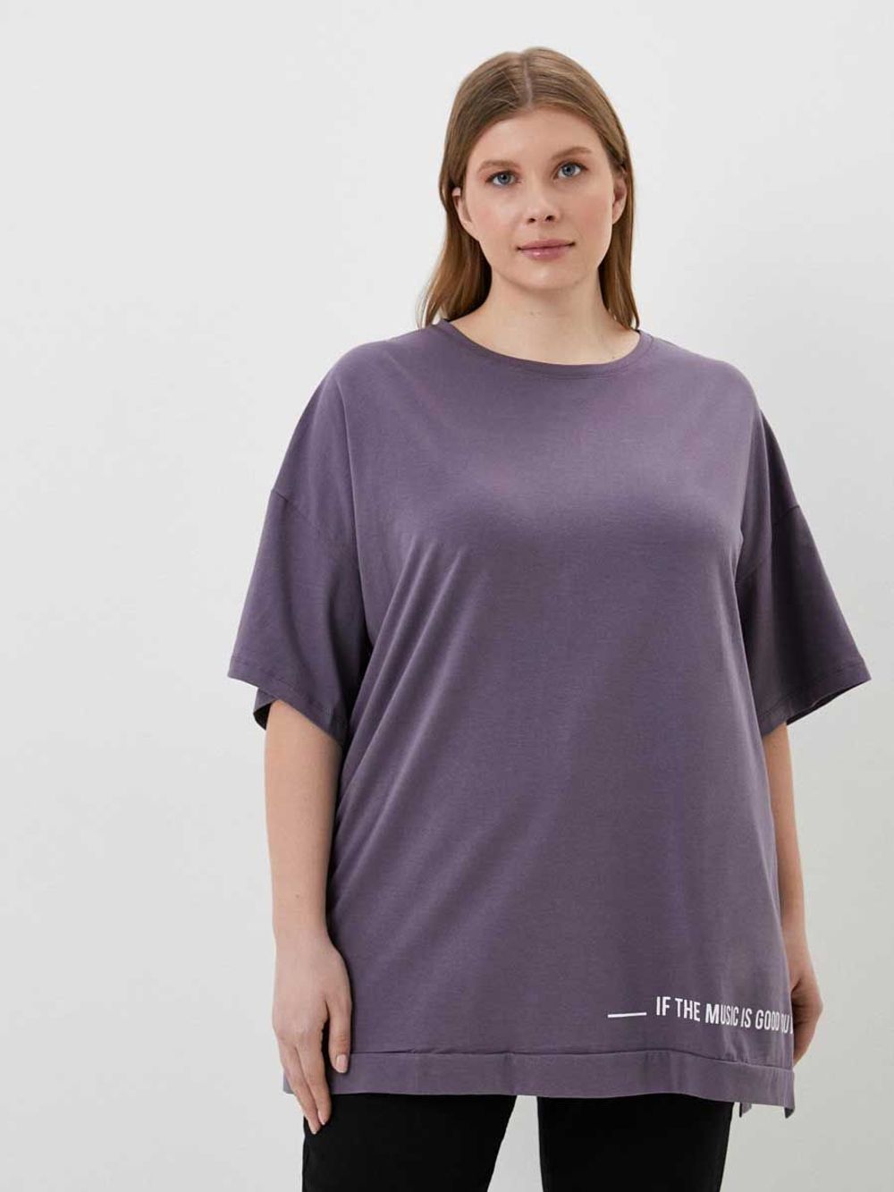 Футболка длинная больших размеров