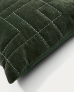 Чехол для подушки Prila из бархатного хлопка зеленого цвета с вышивкой 45 x 45 см