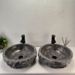 Раковина из мрамора ПАРА! Erozy Grey EM-62750 46*46*15 0107