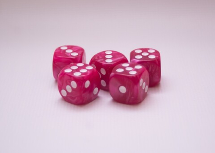 Кости 16 мм. Д6 пурпурные - 5 шт.