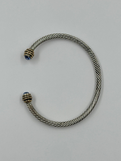 Браслет кафф с голубыми вставками