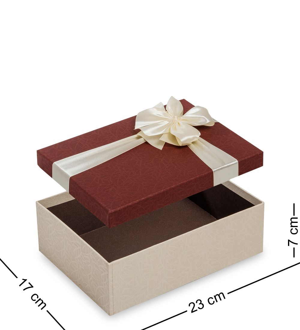 WG-50/1-B Коробка подарочная «Прямоугольник» цв.беж/бордов.