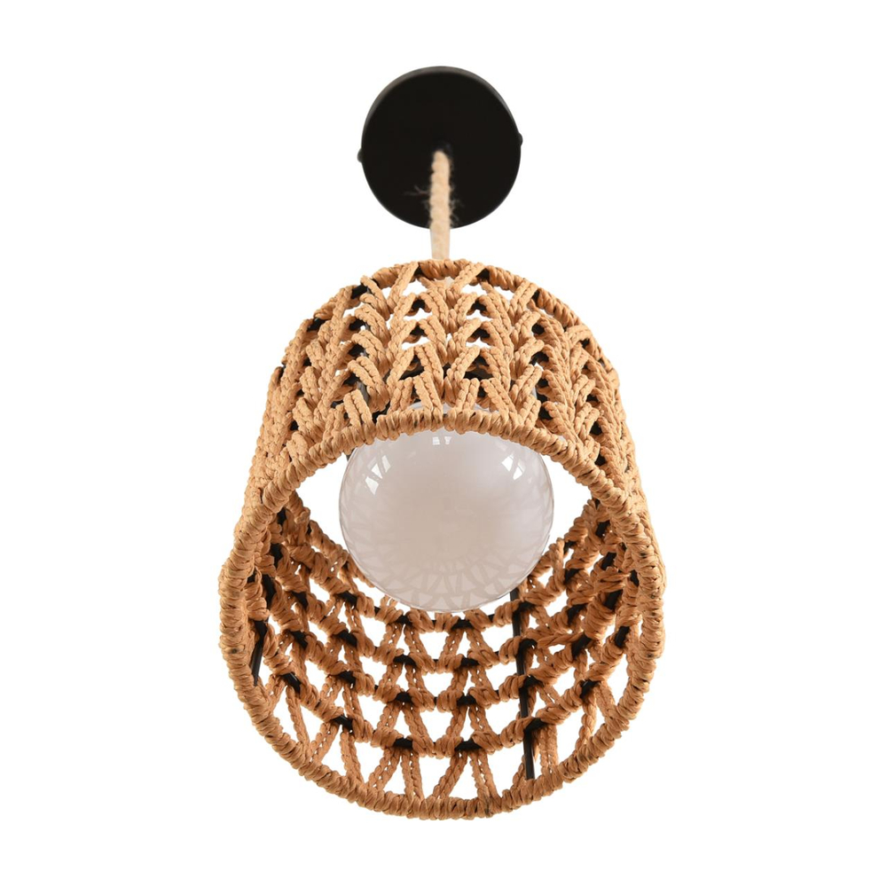 8366/1A ECO LN26 327 черный/серый/бежевый, бетон/металл/джутовый шнур Подвес E27 LED 10W 220V BOHO