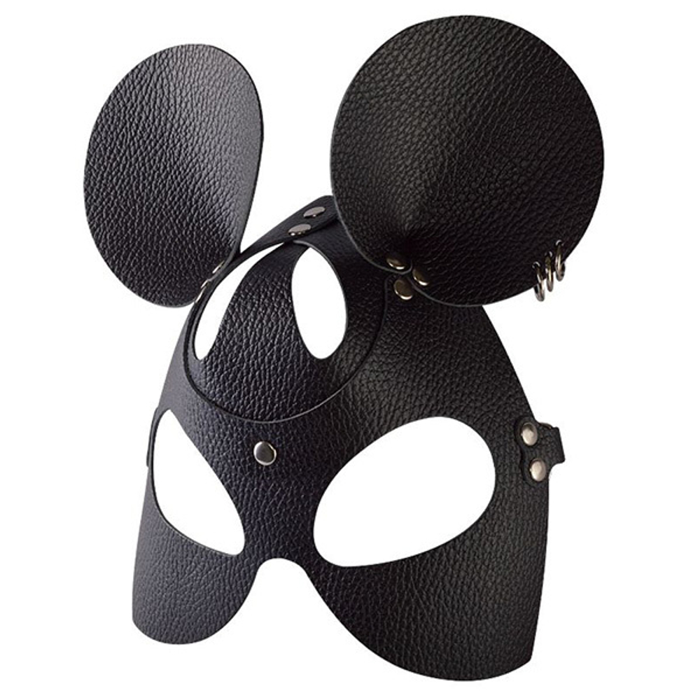 Черная кожаная маска с тиснением Мышка Sitabella BDSM Accessories 3188-1t