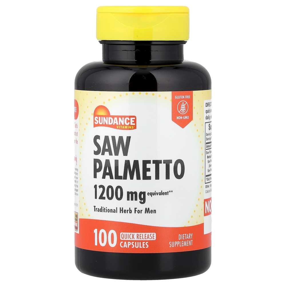 Sundance Vitamins, Пальма сереноа, 1200 мг, 100 капсул с быстрым высвобождением