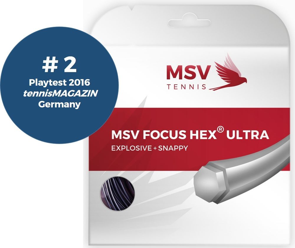 Струны MSV Focus HEX® Ultra Tennis String 12m 1,30mm черный