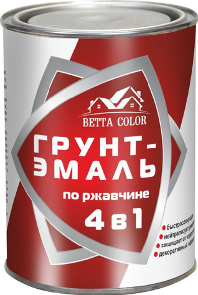 Грунт-эмаль по ржавчине 4в1 Betta Color белая 0,8 кг