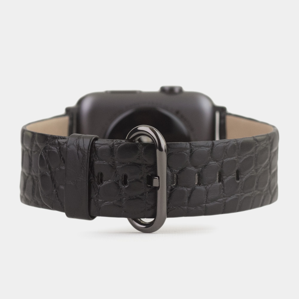 Ремешок для Apple Watch 40/41mm Classic из кожи аллигатора черного цвета