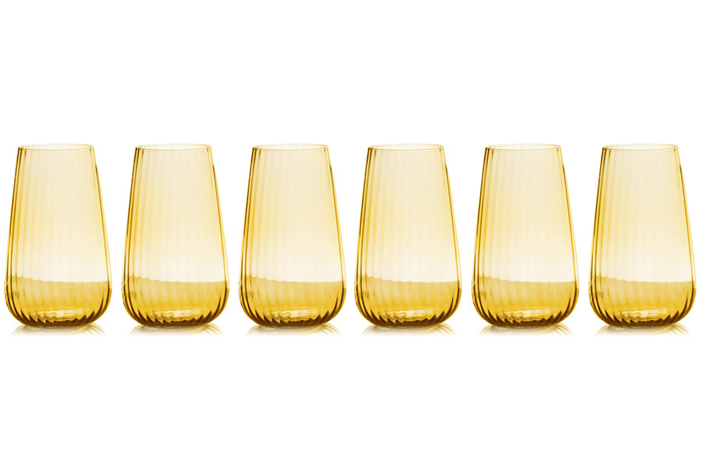 Набор стаканов для воды 6шт 570мл Le Stelle Opium янтарный