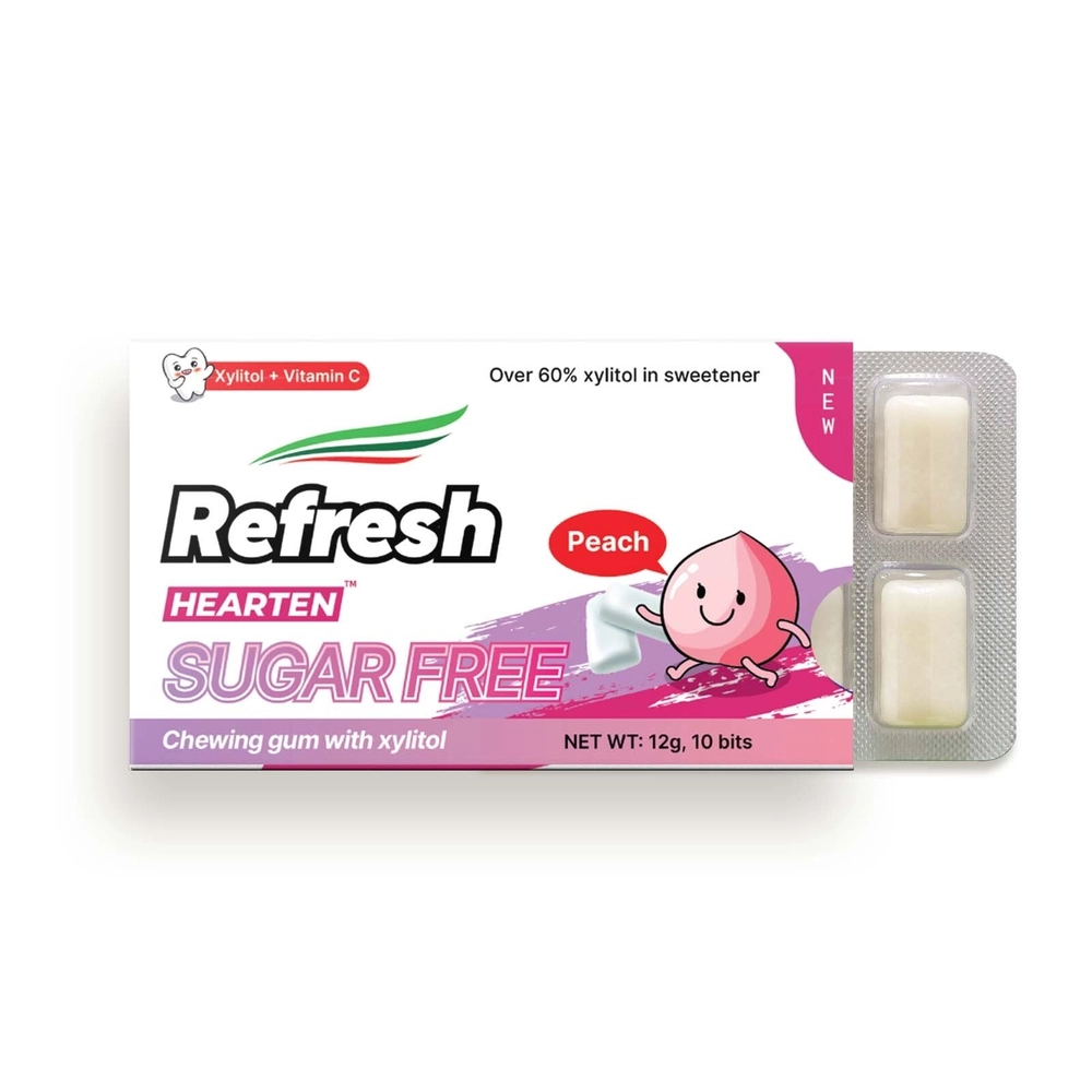 Жевательная резинка со вкусом персика Refresh в блистере