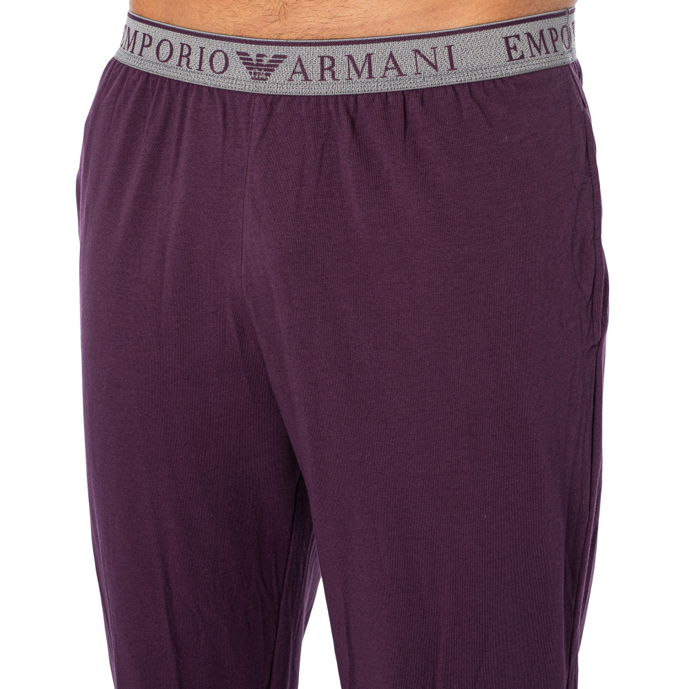 Мужская пижама серая толстовка, фиолетовые штаны Emporio Armani 111789_4F720 15449