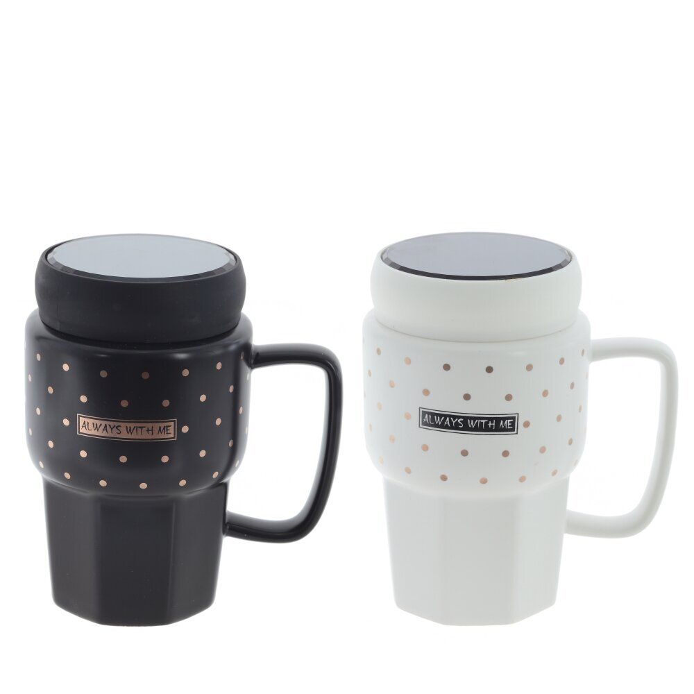 GAEM Кружка с крышкой, 450 мл, L11,5 W8 H13,5 см, 2в.