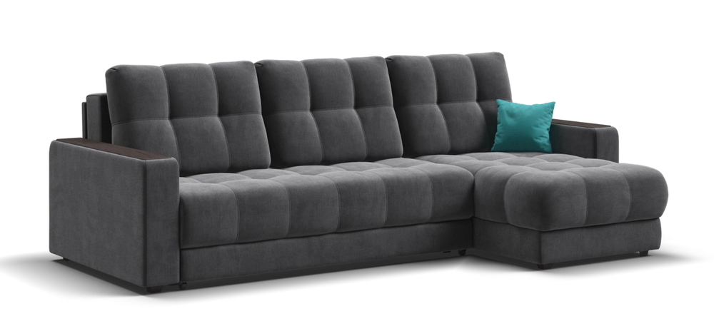 Угловой диван Босс Классик Велюр Монолит серый