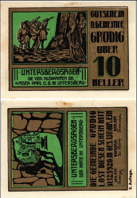 Австрия 10 геллеров 1920 Грёдиг aUNC