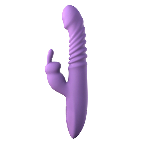 Вибратор-кролик 24см с поступательными движениями, вращением и нагревом PipeDream Fantasy for Her Thrusting Silicone Rabbit Dual Stimulation Vibrator Purple 495812