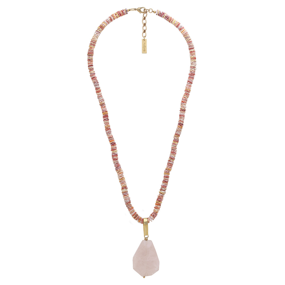 Колье Nature Bijoux, Spiaggia Rosa, с морскими ракушками и розовым кварцем, NB26.1-15-43730 (розовый