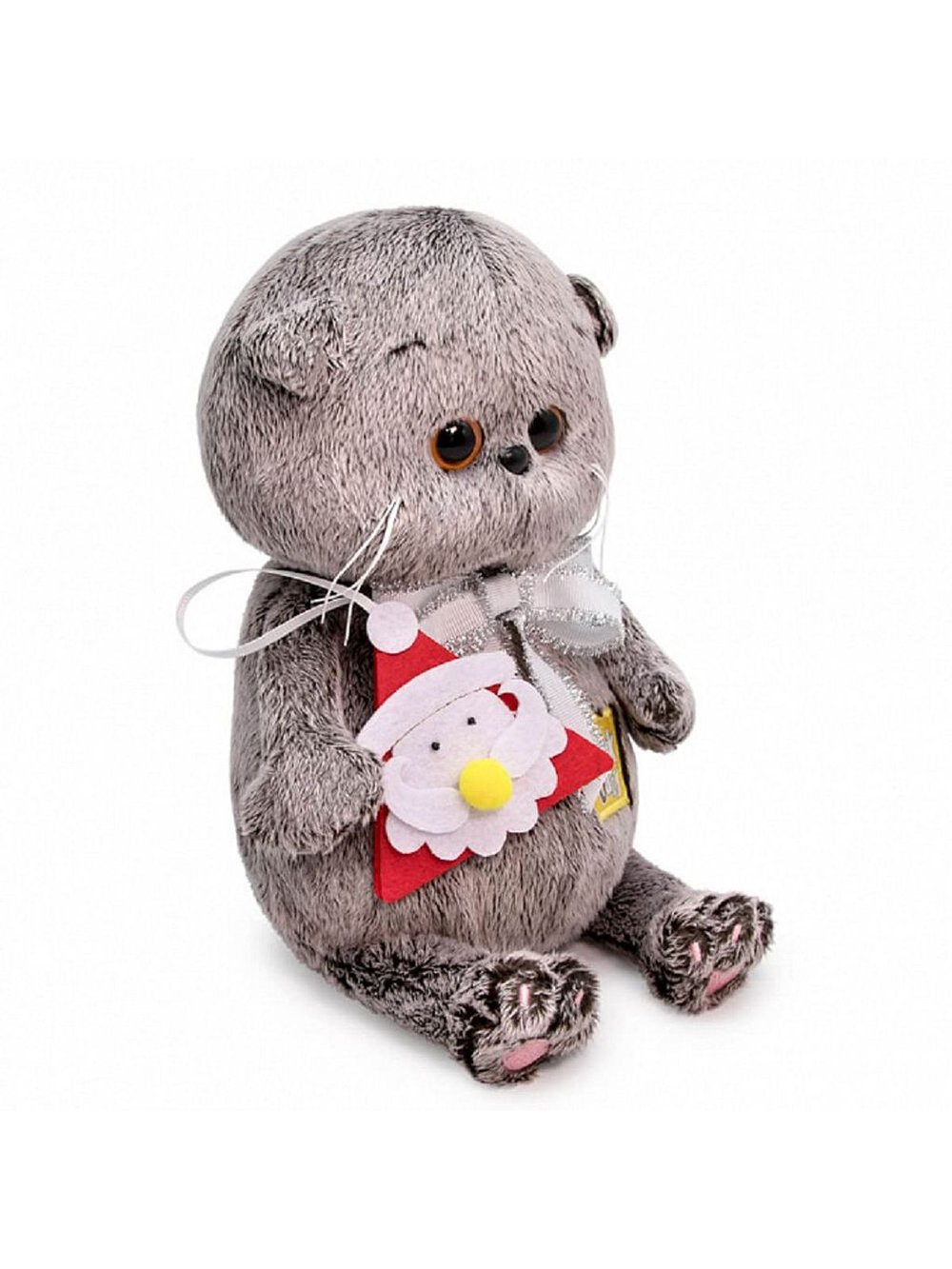 Мягкая игрушка Басик BABY с игрушкой Дед Мороз 20см, в коробке
