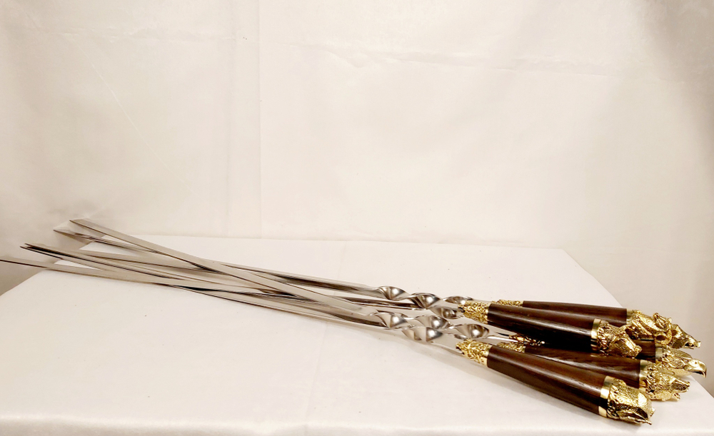 Набор шампуров "Звери"( латунь)  в колчане