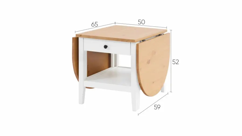 Стол журнальный с ящиком - аналог ИКЕА / ARKELSTORP/АРКЕЛЬСТОРП/ВУХТЫМ / IKEA , 140x65x52 см, белый/светло-коричневый