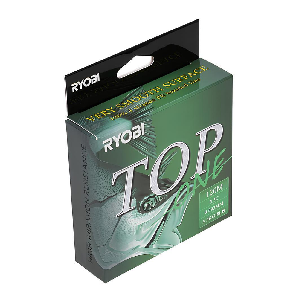 Шнур TOP PE4X-120M 0.3/d-0.092mm Dark green Ryobi