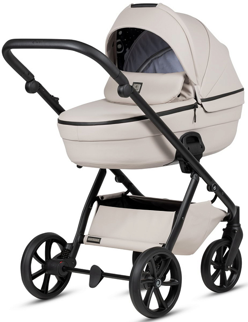 Детская коляска Tutis Uno 6 Plus Leather collection 3 в 1 с автокреслом Elo Lux EduSky Black 1602151 Latte