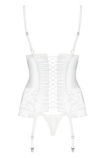 Соблазнительный атласный корсаж с вышивкой (Размер: L-XL) (Цвет: белый)