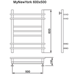 Полотенцесушитель MYFREA My New York 60/50, (1 шт)