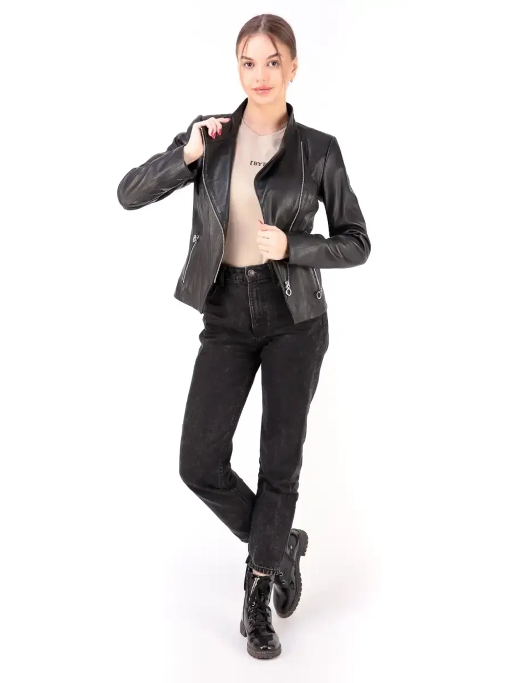 Косуха женская натуральная кожаная