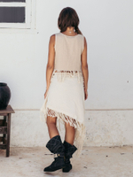 Юбка Chintamani на кнопках с бахромой молочная