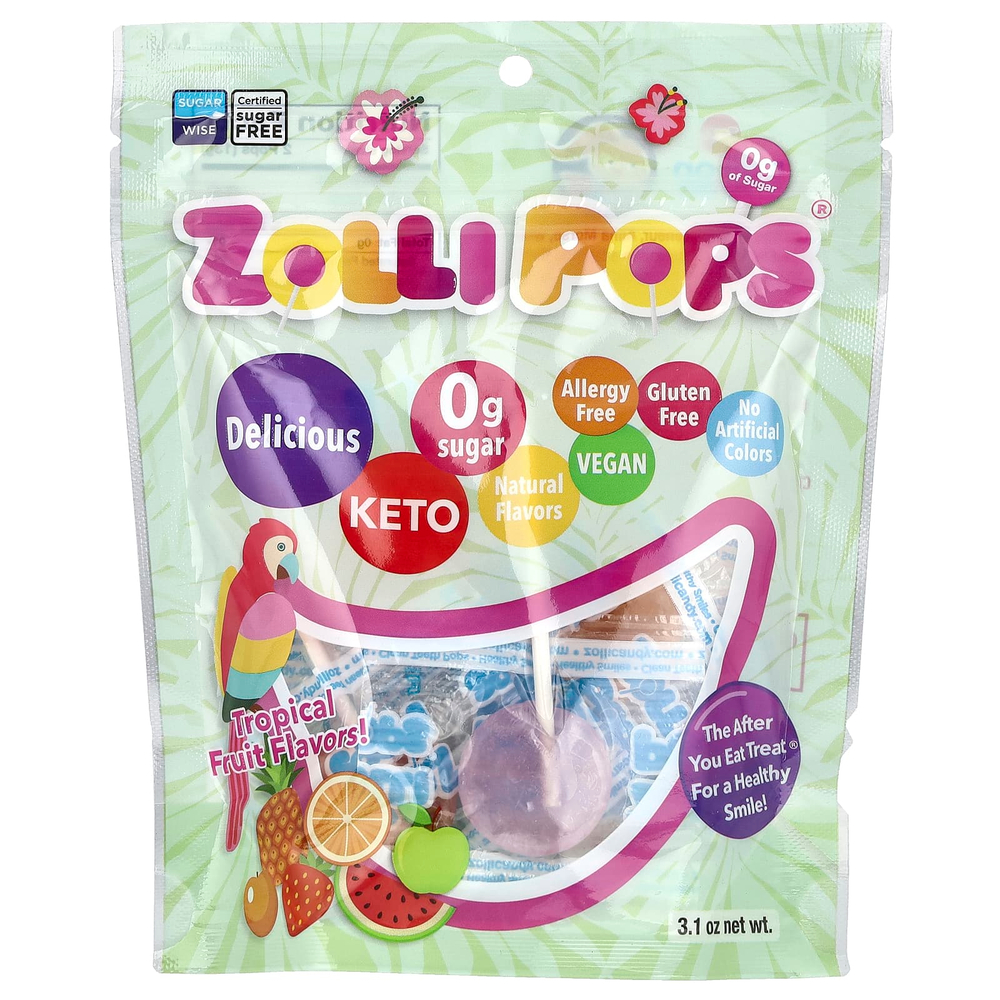 Zollipops, Original Clean Teeth Candy®, со вкусом тропических фруктов, 3,1 унции
