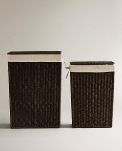 Zara Home Корзина из металла, цвет бежевый, 55 см
