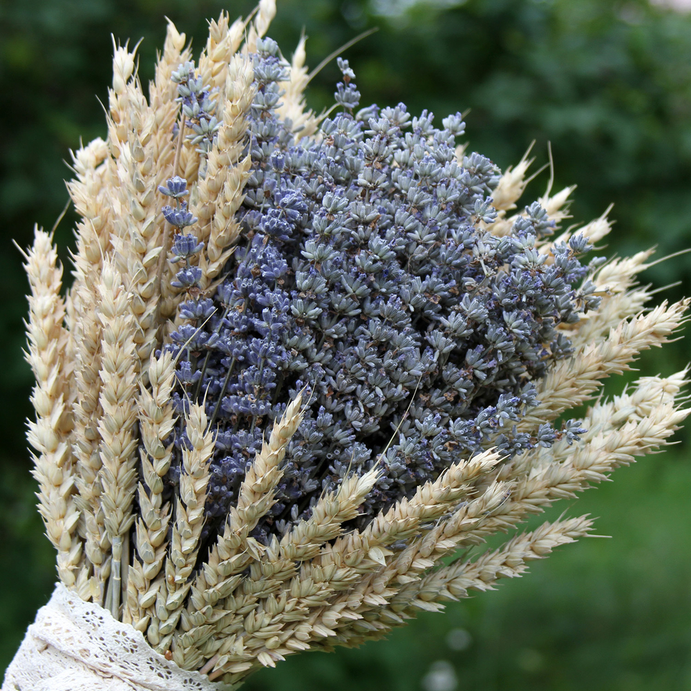 Букет сухоцветов - Лаванда и Пшеница большой 50х30 см