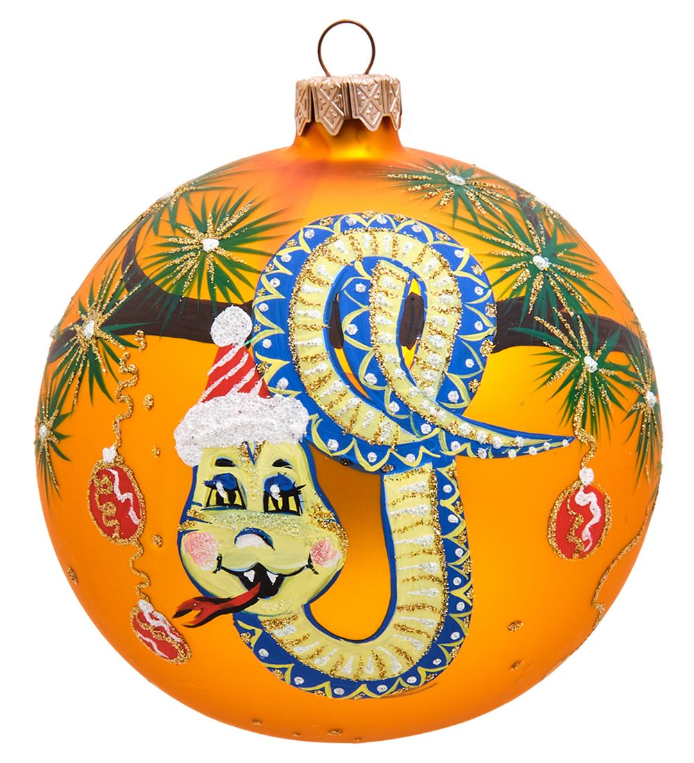 НФШ-1163/2 Ел. украшение Шар «Веселая змея» 100 мм