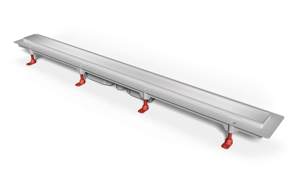 Душевой лоток с рамкой и решеткой MCH Chudej CH 950/S40 LN (решетка Floor, хром, 95 х 6 х 6,5 см), с нижним сливом D40