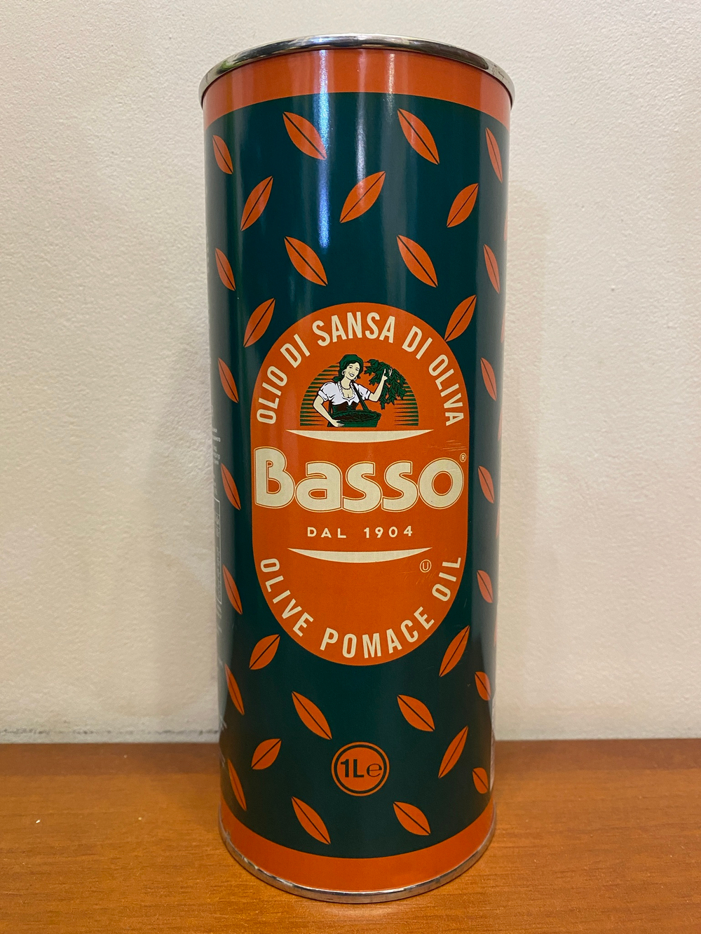 Оливковое масло BASSO Для жарки Рафинированное (Pomace) в ж/б 1 л, Италия