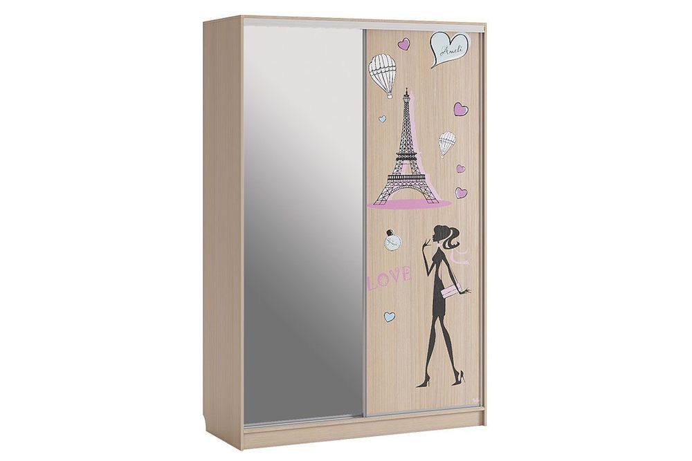 Шкаф-купе "Гранд-1 600 Амели" (дуб млечный)