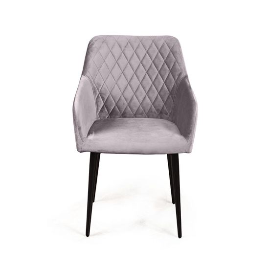 Стул с подлокотниками Robert, бархат светло-серый 26